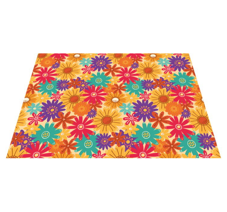Floral vinyl carpet abundance of flowers - TenStickers