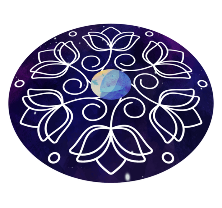 Floral vinyl carpet with lotus flower design - TenStickers