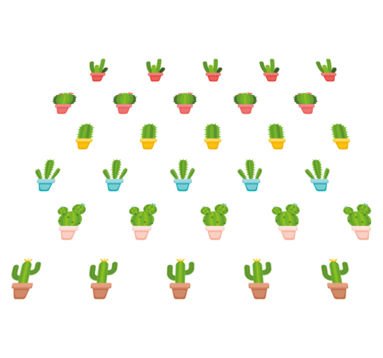 Floral vinyl carpet with cacti pattern design - TenStickers