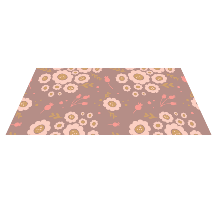 Floral vinyl carpet in pastel colored pattern - TenStickers
