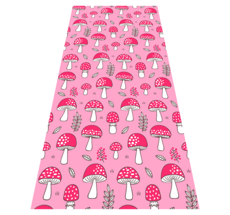 Floral vinyl carpet classical pink mushrooms - TenStickers