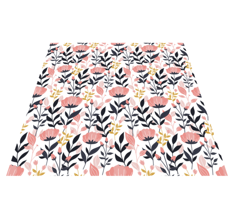 Floral vinyl carpet with pink blooms - TenStickers
