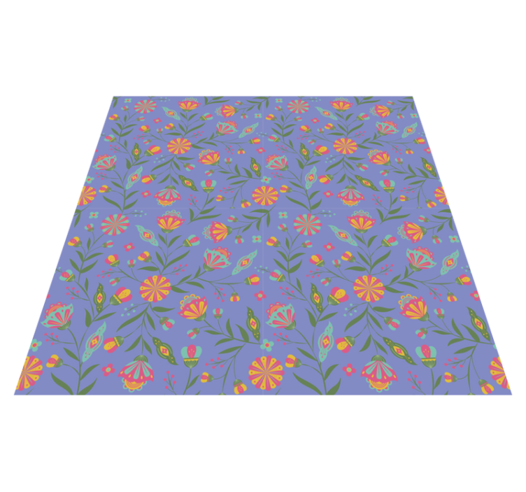 Floral vinyl carpet with adorable kids design - TenStickers