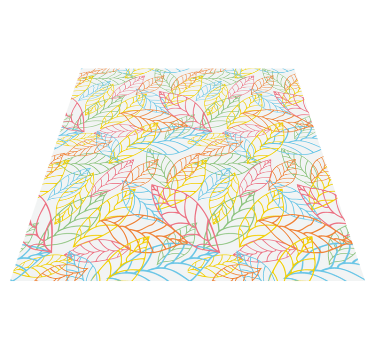 Floral vinyl carpet with neon leaf pattern - TenStickers