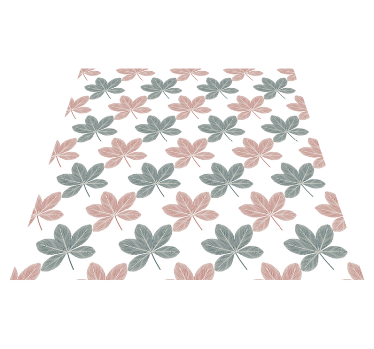 Floral vinyl carpet with pink and blue leaf design - TenStickers