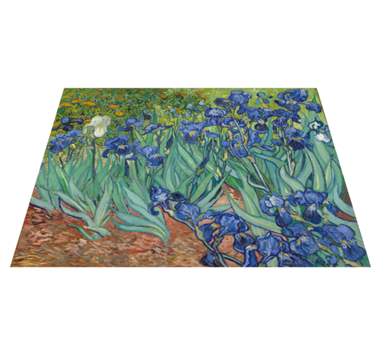 Floral vinyl carpet inspired by van gogh flowers - TenStickers