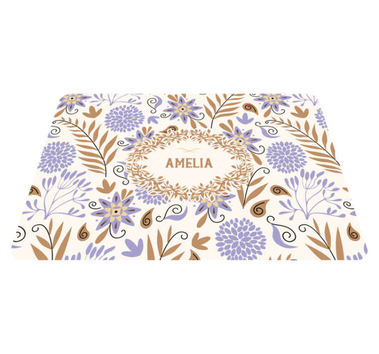 Floral vinyl carpet with hand-painted vintage flowers - TenStickers
