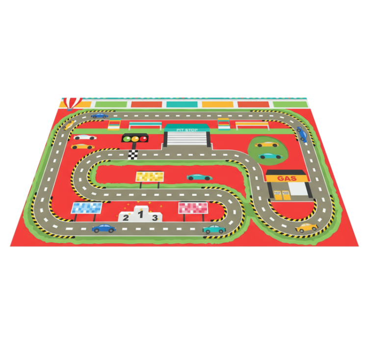 Road vinyl carpet colorful cartoon raceway - TenStickers