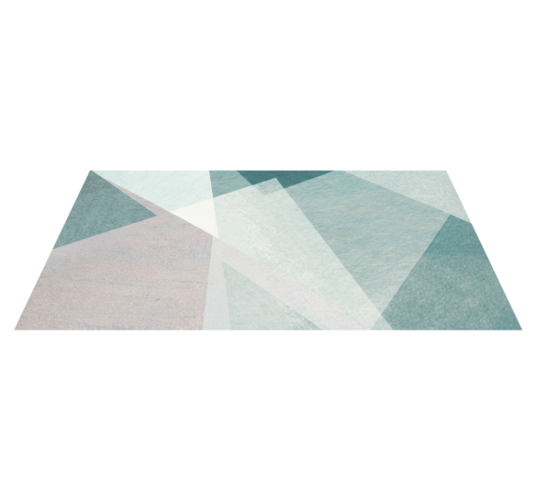 Geometric vinyl carpet in teal pastel design - TenStickers