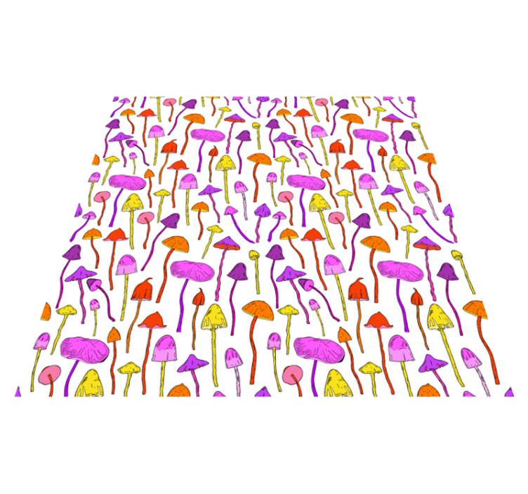 Dining room vinyl carpet with psychedelic mushroom pattern - TenStickers