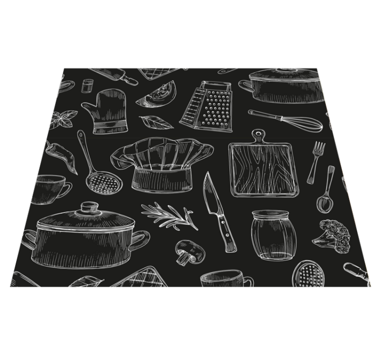 Kitchen vinyl carpet with elegant cutlery design - TenStickers