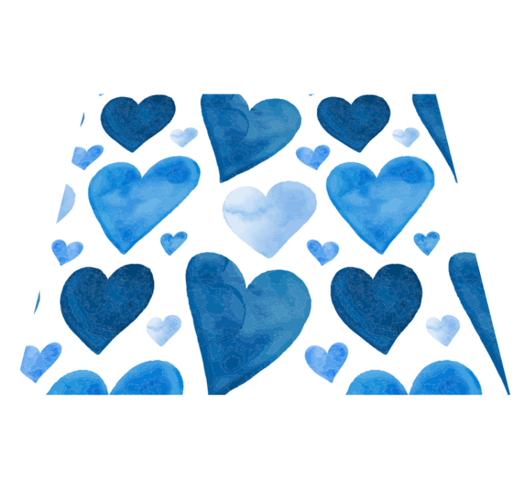 Blue sweet hearts kitchen vinyl carpet - TenStickers