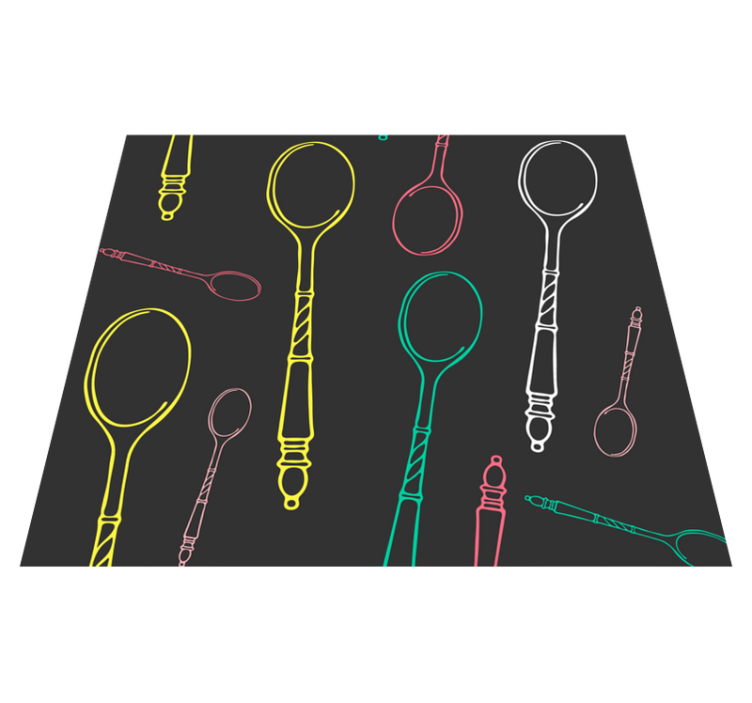 Kitchen vinyl carpet with multicolored spoons - TenStickers
