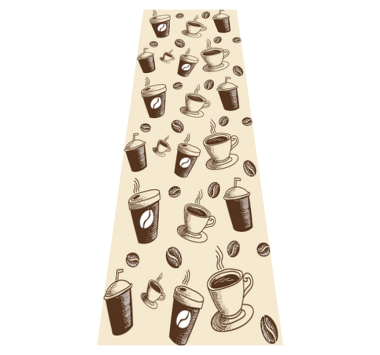 Kitchen vinyl carpet with coffee bean mug design - TenStickers
