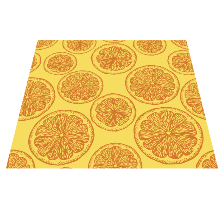 Kitchen vinyl carpet with orange hand-drawn pattern - TenStickers