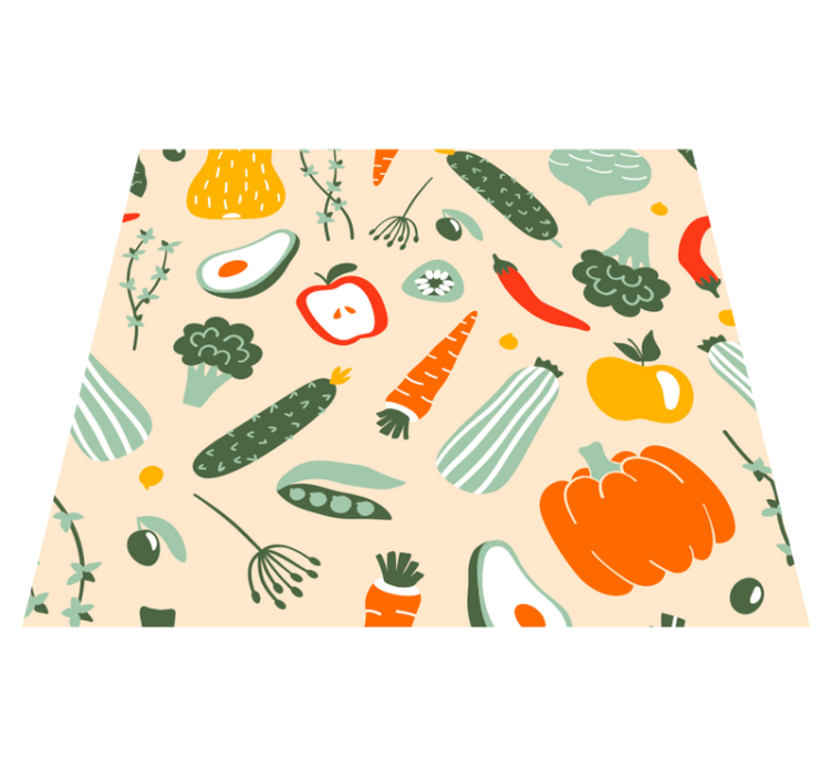 Kitchen vinyl carpet with beige food design - TenStickers
