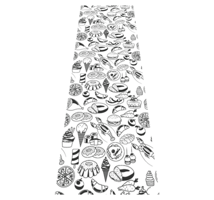 Kitchen vinyl carpet with food doodles design - TenStickers