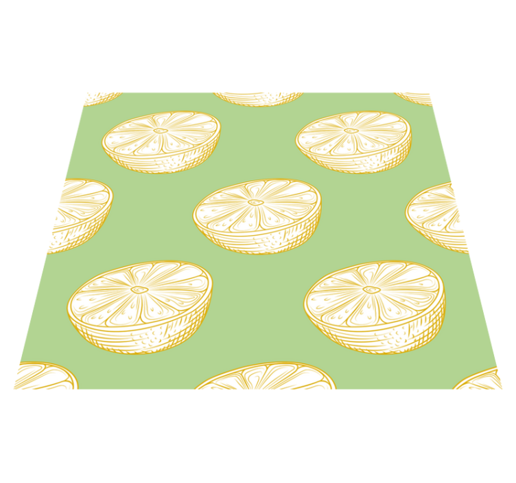 Kitchen vinyl carpet hand drawn lemon design - TenStickers