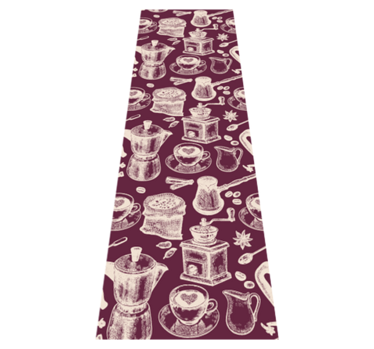 Kitchen vinyl carpet with coffee pattern design - TenStickers