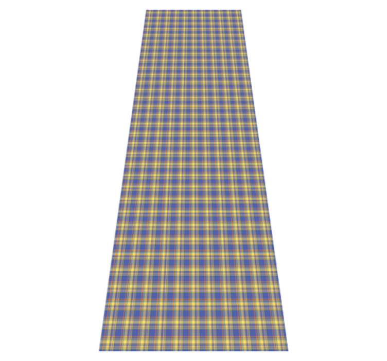 Kitchen vinyl carpet in blue check tartan pattern - TenStickers