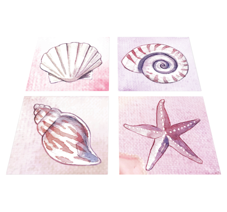 Bathroom vinyl carpet sea life tiles - TenStickers