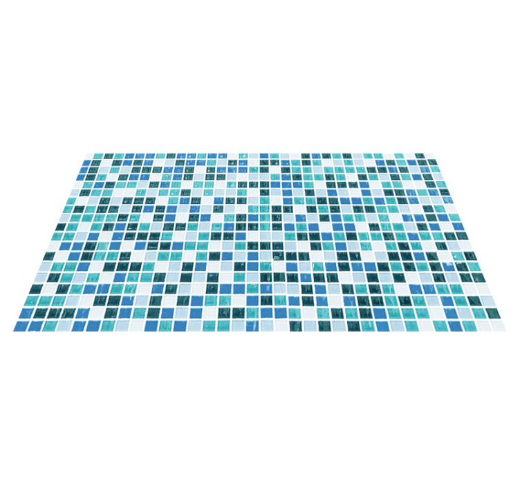 Bathroom vinyl carpet blue tile mosaic - TenStickers