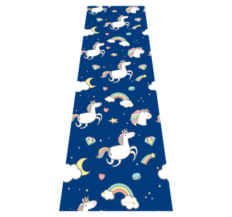 Star vinyl carpet with unicorn and rainbow design - TenStickers