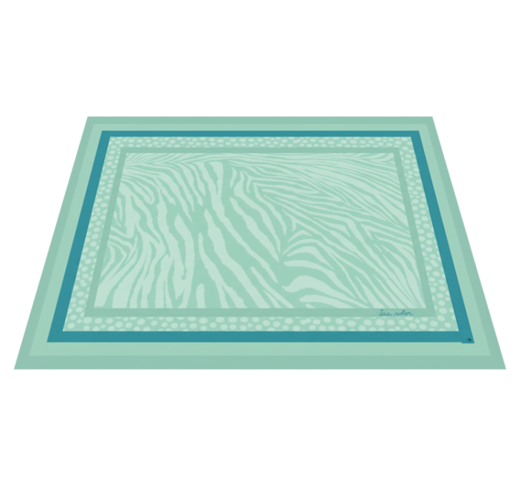 Living room vinyl carpet in mint zebra stripe pattern - TenStickers
