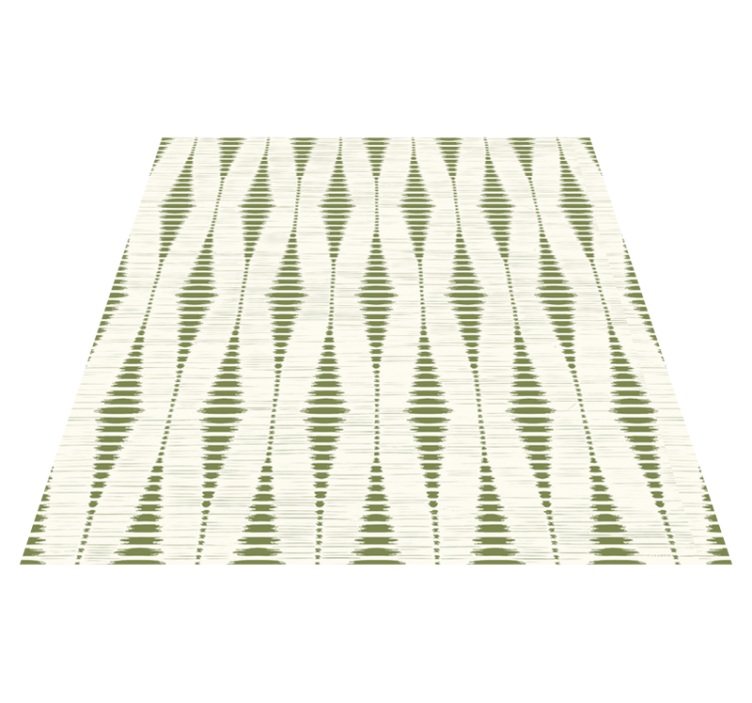 Geometric vinyl carpet in moss green rabaul ikat - TenStickers