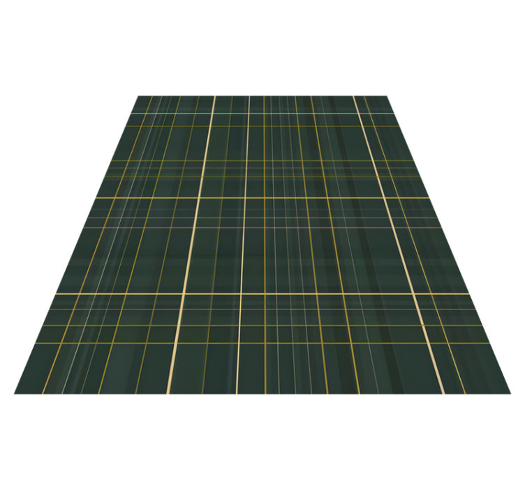 Geometric vinyl carpet in dark green scottish design - TenStickers