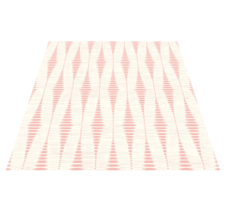 Geometric vinyl carpet in pastel pink ikat pattern - TenStickers