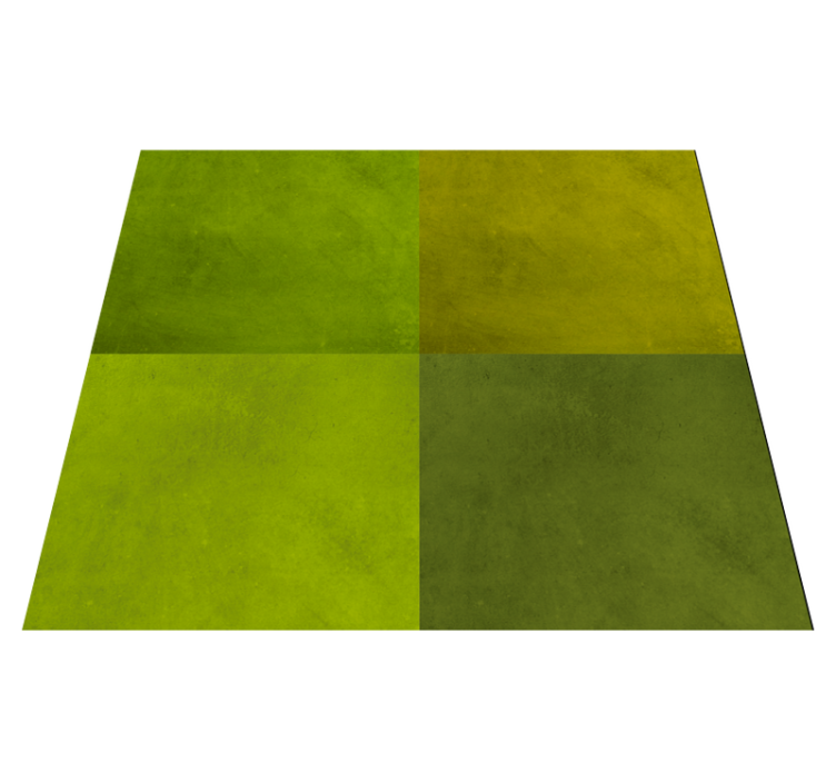Geometric vinyl carpet in modern green squares - TenStickers