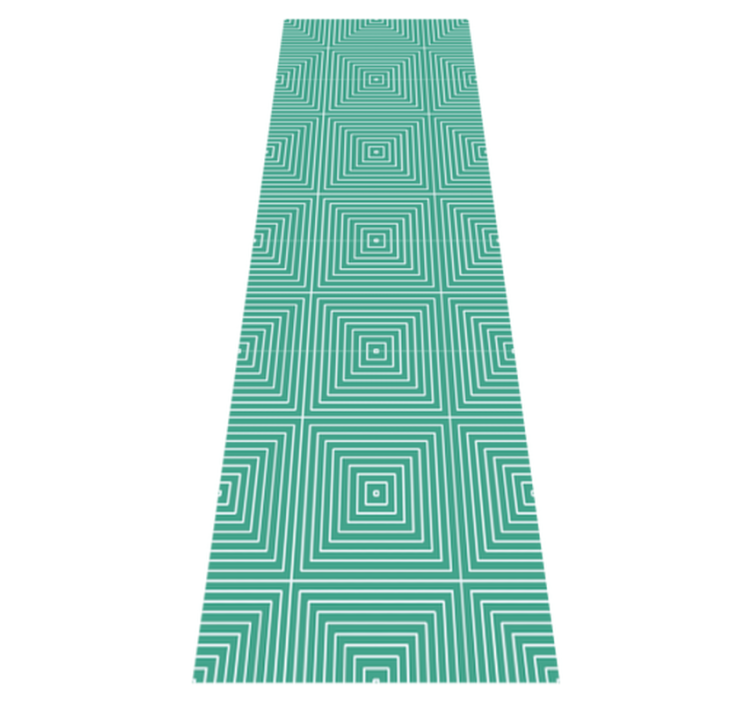 Geometric vinyl carpet green squares pattern - TenStickers