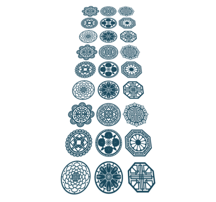 Geometric vinyl carpet with korean patterns - TenStickers