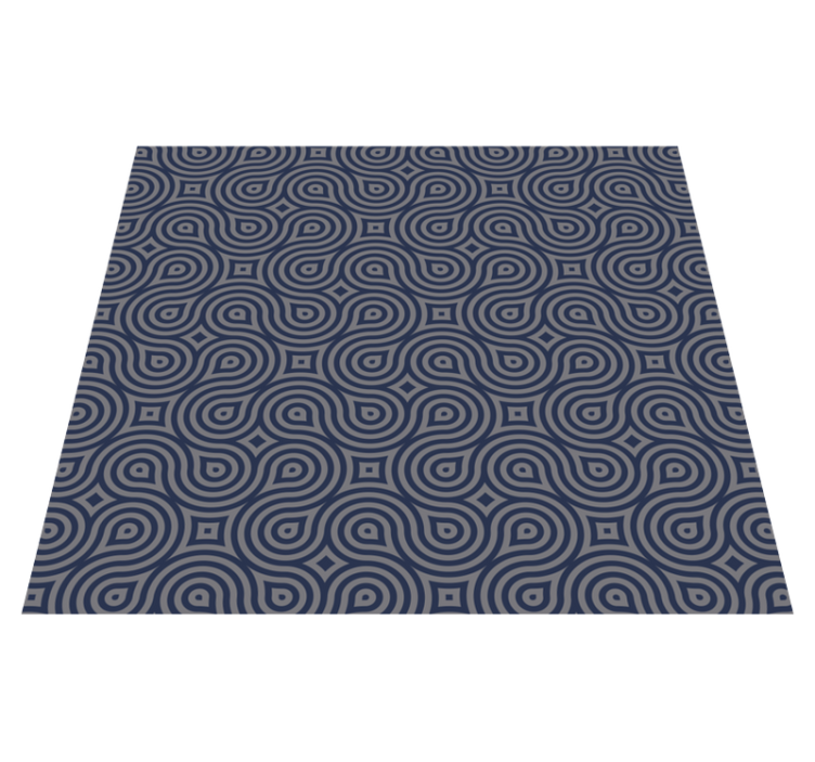 Geometric vinyl carpet in blue geometric shapes - TenStickers