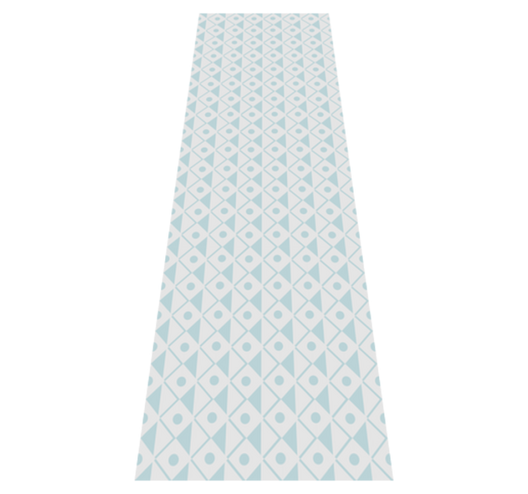 Geometric vinyl carpet in blue and white rhombuses - TenStickers