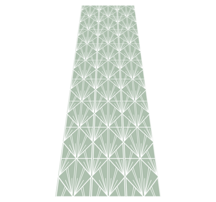 Geometric vinyl carpet in modern green and white design - TenStickers