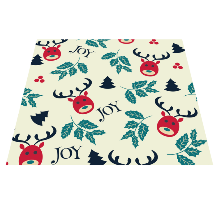 Christmas vinyl carpet joy and reindeer - TenStickers