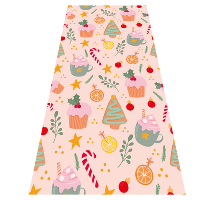 Christmas vinyl carpet with candy canes and trees - TenStickers