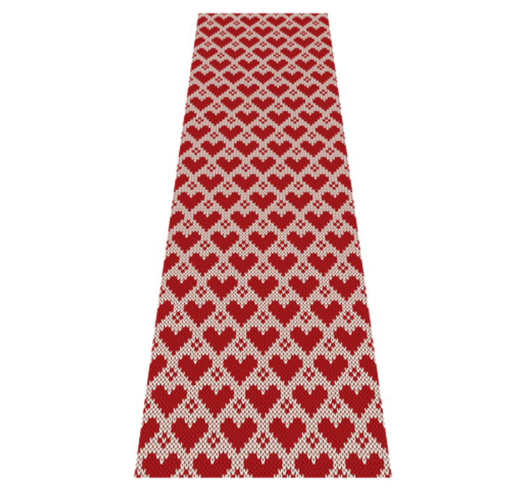 Christmas vinyl carpet with knitted heart pattern - TenStickers