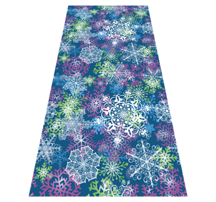 Christmas vinyl carpet with glowing snowflakes on blue - TenStickers