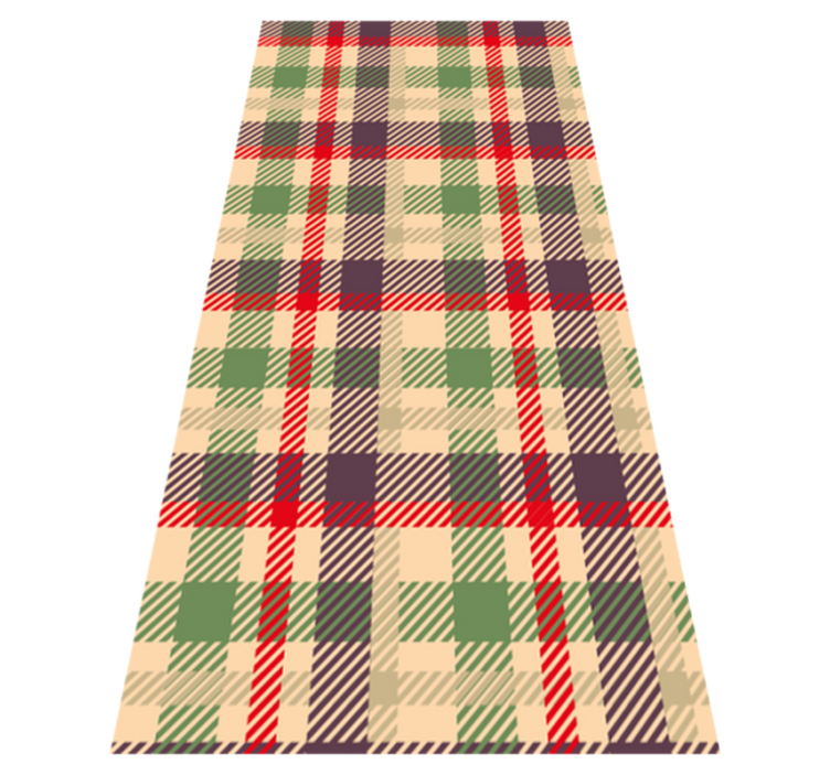 Christmas vinyl carpet in red and green tartan - TenStickers