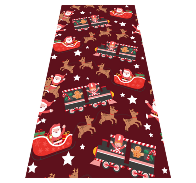 Christmas vinyl carpet santa claus sleigh design - TenStickers