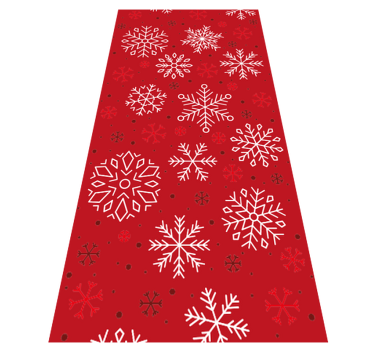 Christmas vinyl carpet snowflakes on red background - TenStickers