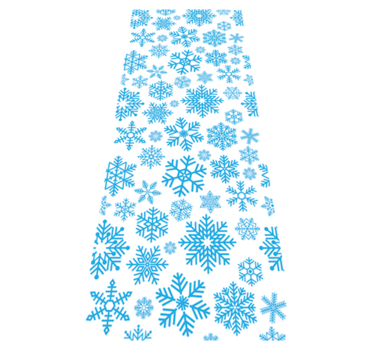 Christmas vinyl carpet with various blue snowflakes - TenStickers