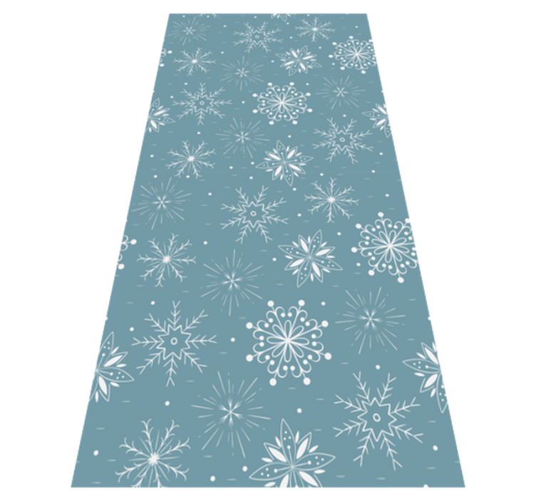 Christmas vinyl carpet with blue and white snowflakes - TenStickers