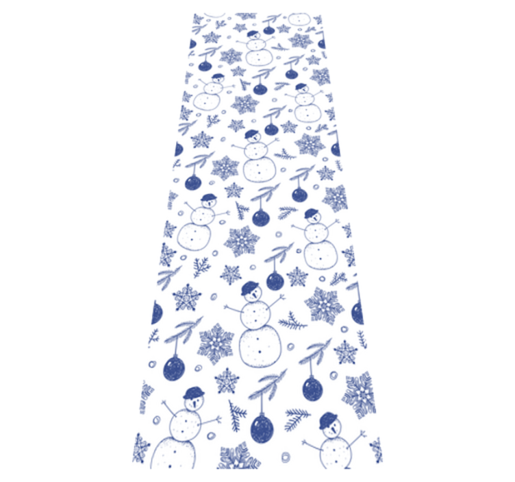 Christmas vinyl carpet hand drawn blue winter design - TenStickers