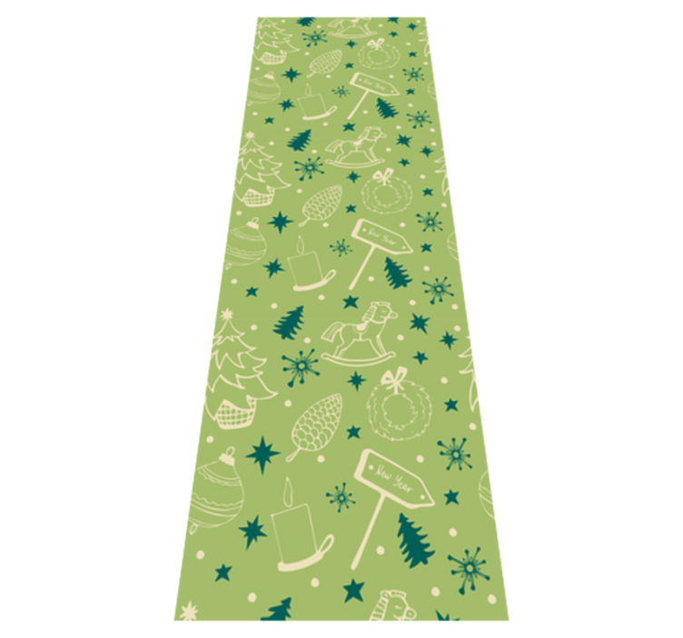Christmas vinyl carpet with festive green design - TenStickers