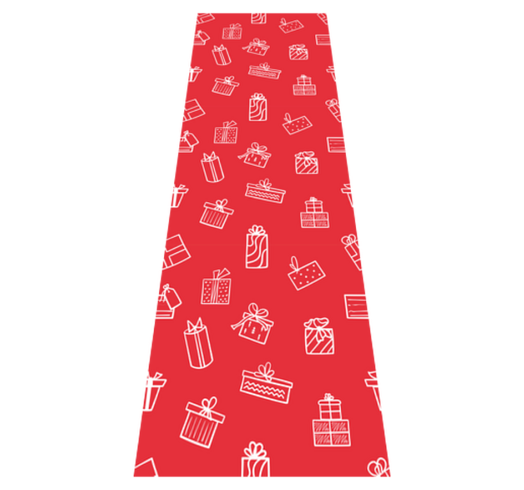 Christmas vinyl carpet white gifts on red background - TenStickers