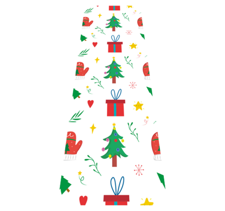 Christmas vinyl carpet with colorful gifts and mittens - TenStickers